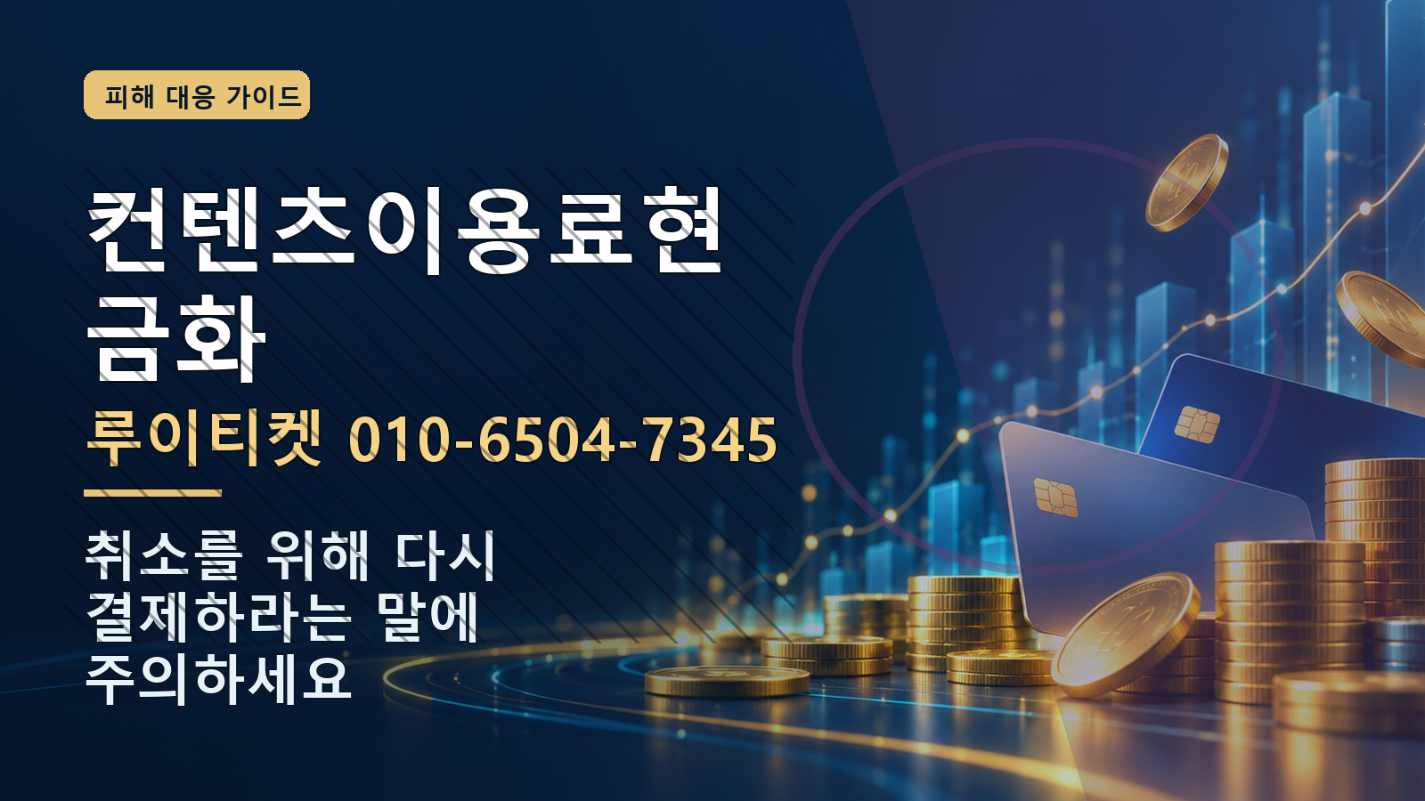 컨텐츠이용료현금화: 루이티켓 010-6504-7345 · 취소를 위해 다시 결제하라는 말에 주의하세요